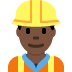 👷🏿‍♂️ man construction worker: dark skin tone display on Twitter